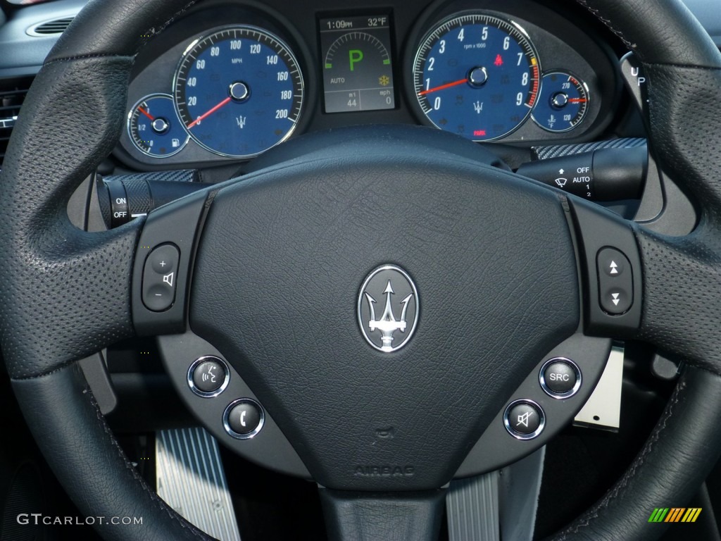 2013 Maserati GranTurismo Sport Coupe Nero Steering Wheel Photo #77877257