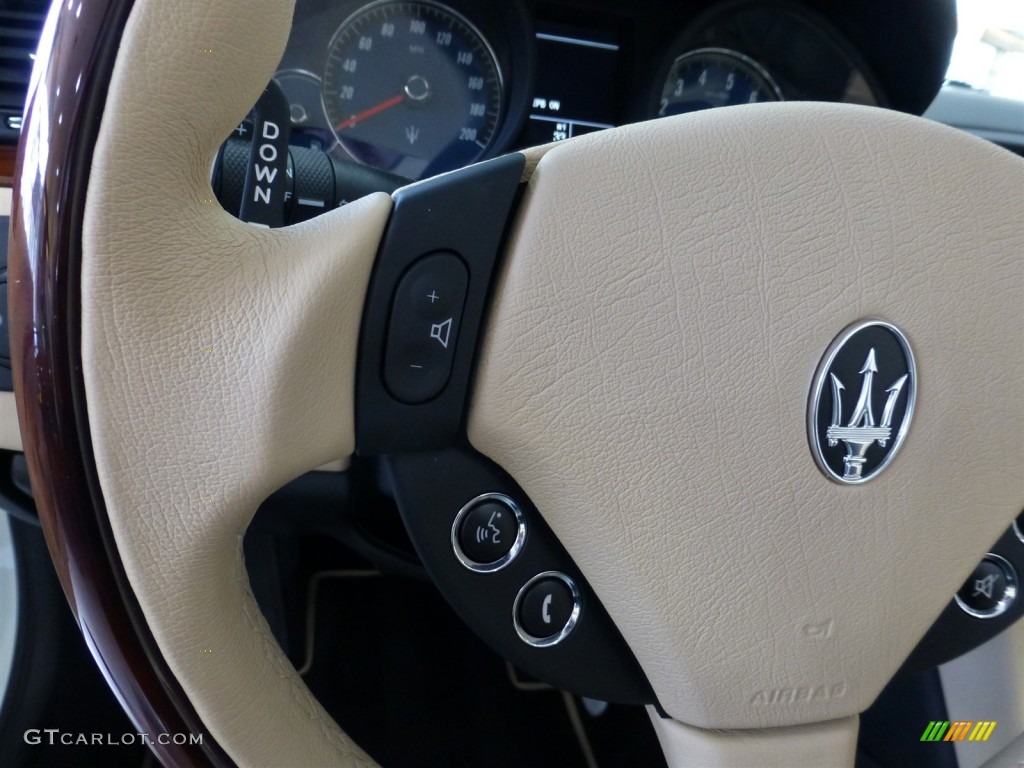 2013 Maserati GranTurismo Convertible GranCabrio Sabbia Steering Wheel Photo #77878314