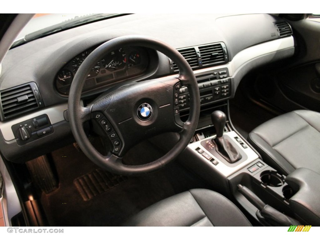 Black Interior 2003 BMW 3 Series 325i Sedan Photo #77878377