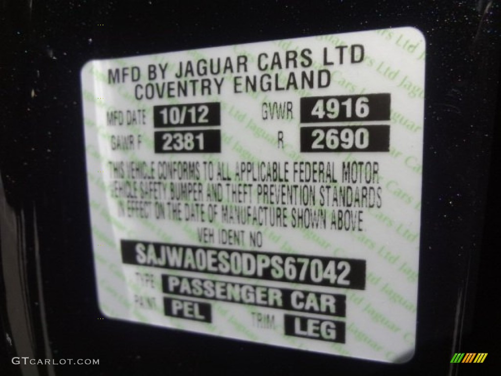 2013 XF Color Code PEL for Ultimate Black Metallic Photo #77878844