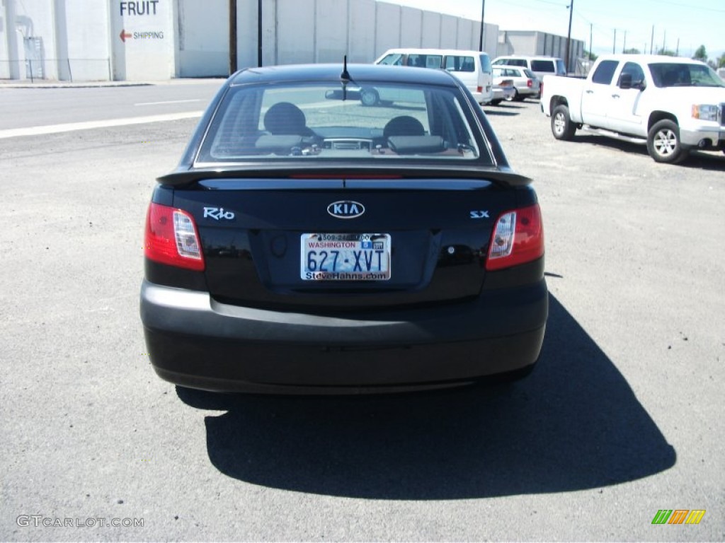 2008 Rio LX Sedan - Black / Gray photo #4