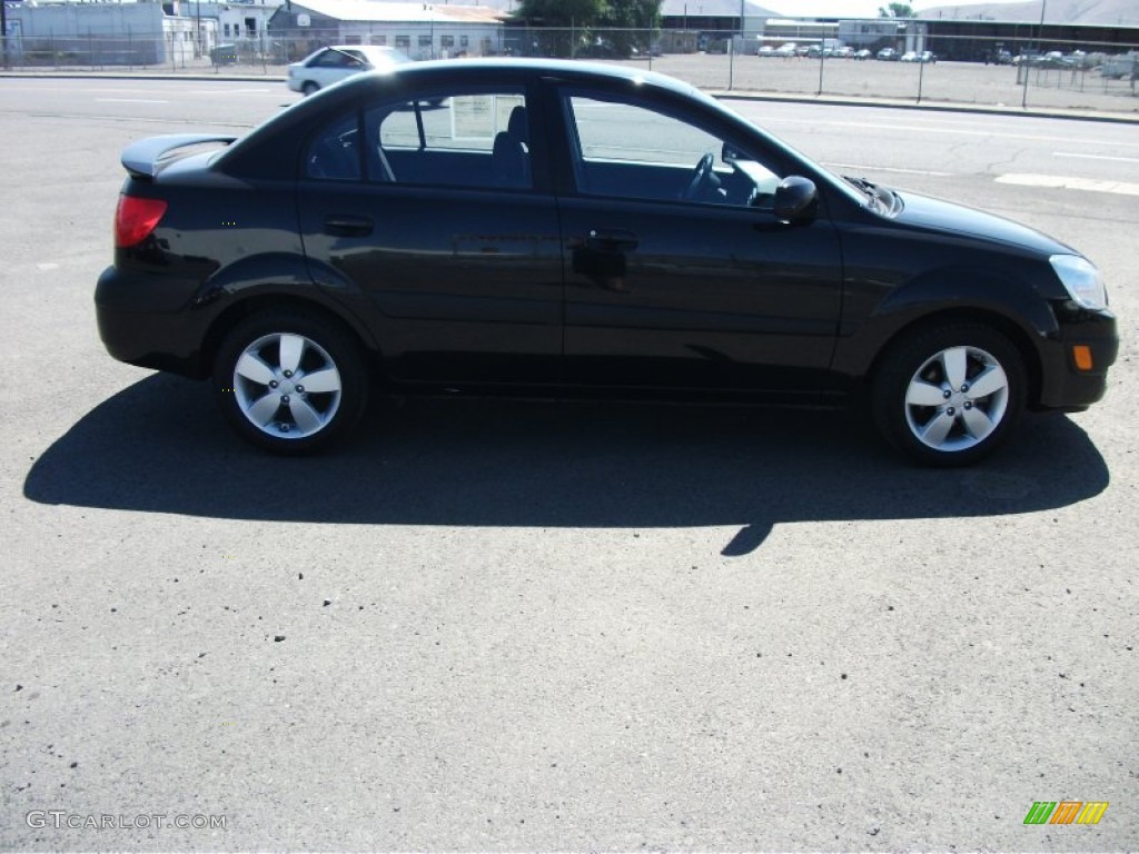 2008 Rio LX Sedan - Black / Gray photo #6