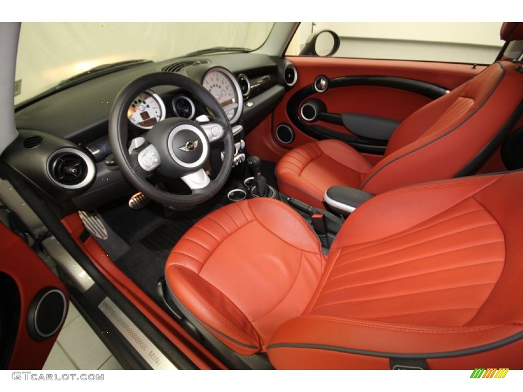 Lounge Redwood Red Leather Interior 2009 Mini Cooper S Hardtop Photo #77879736