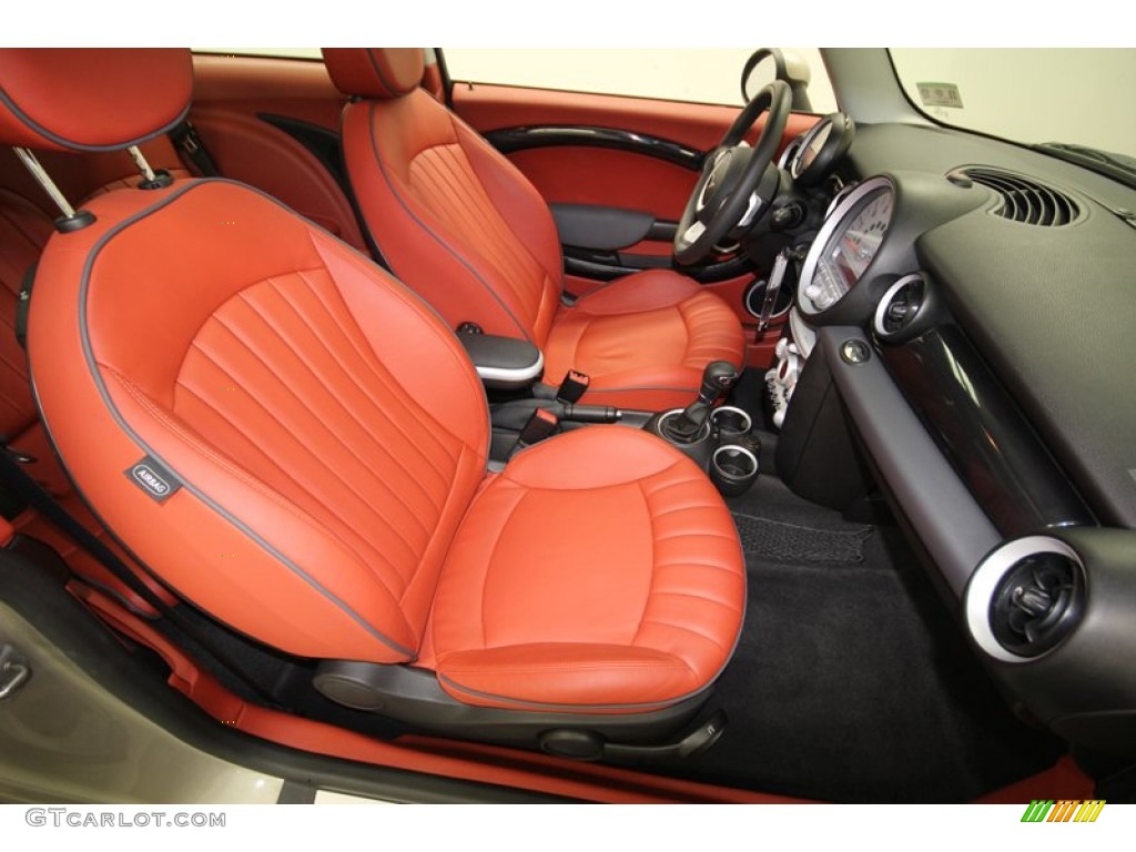 Lounge Redwood Red Leather Interior 2009 Mini Cooper S Hardtop Photo #77880021
