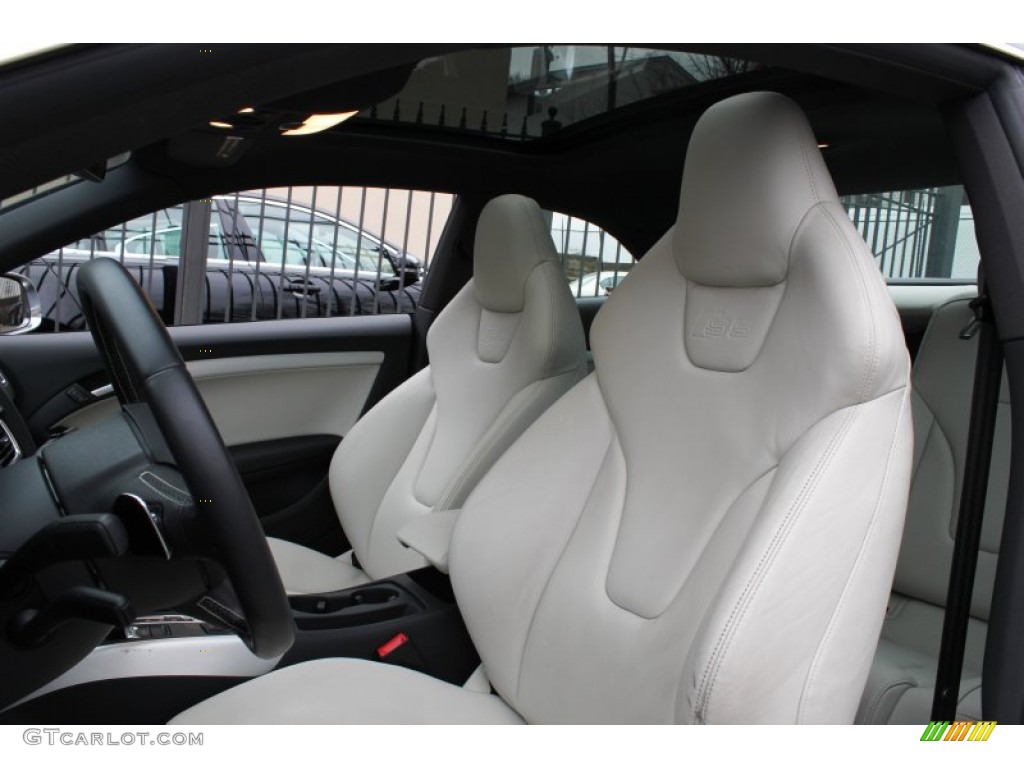 Pearl Silver Silk Nappa Leather Interior 2010 Audi S5 4.2 FSI quattro Coupe Photo #77880708