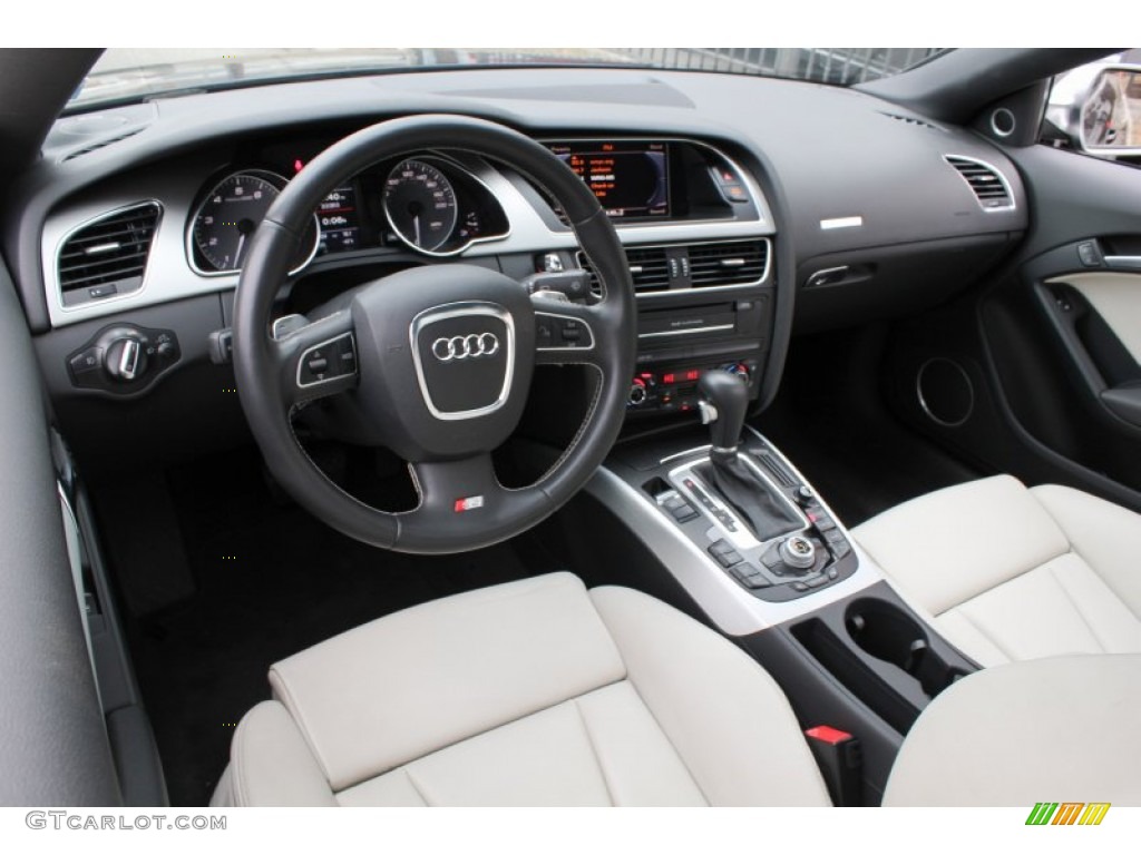 Pearl Silver Silk Nappa Leather Interior 2010 Audi S5 4.2 FSI quattro Coupe Photo #77880876