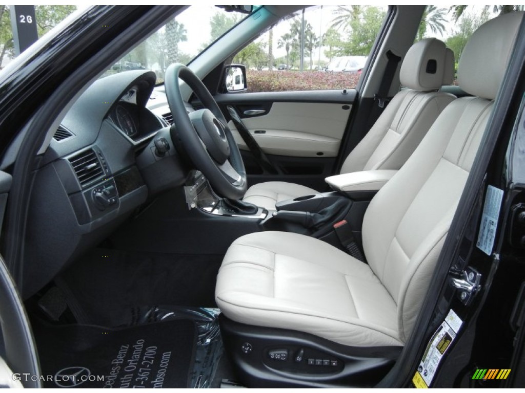 Oyster Nevada Leather Interior 2009 BMW X3 xDrive30i Photo #77882986