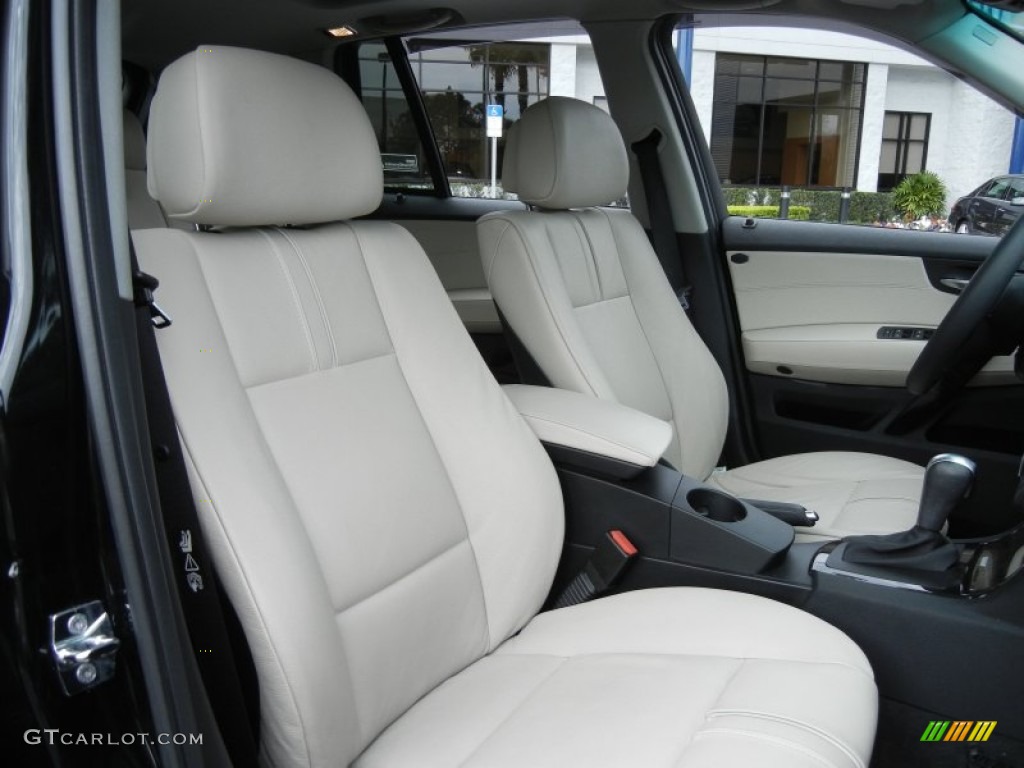 Oyster Nevada Leather Interior 2009 BMW X3 xDrive30i Photo #77883084