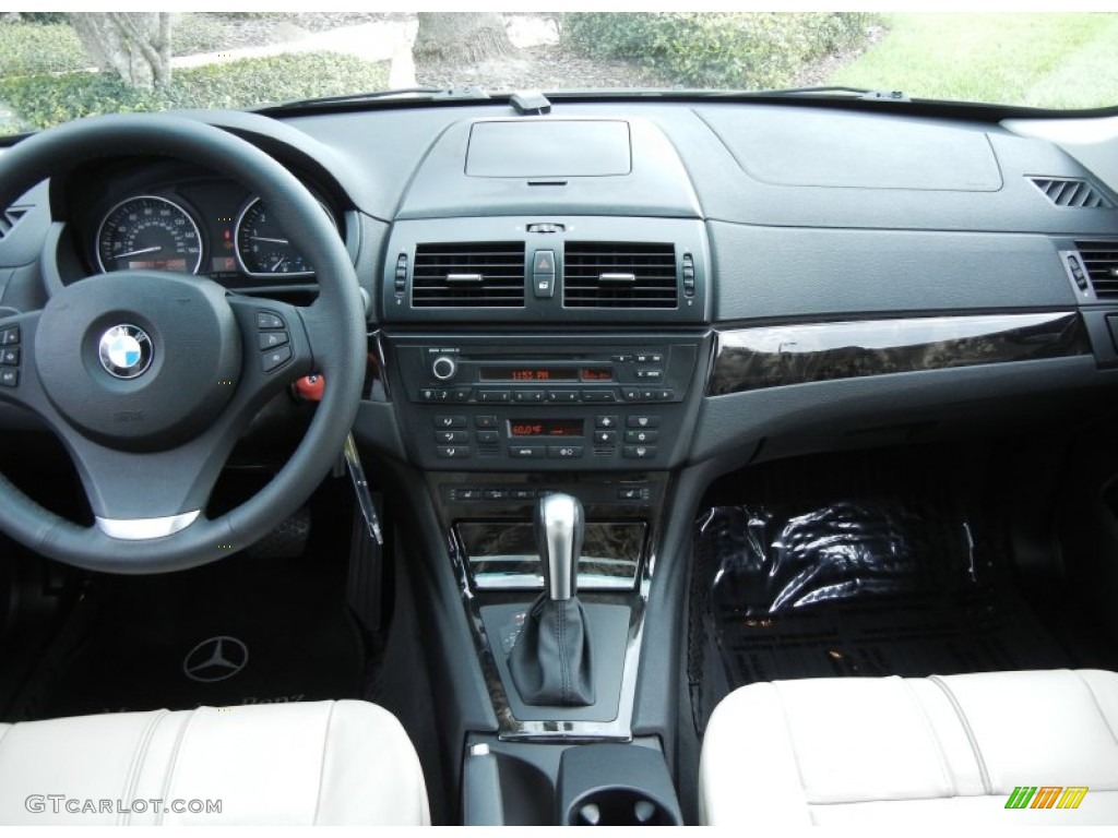 2009 BMW X3 xDrive30i Oyster Nevada Leather Dashboard Photo #77883117
