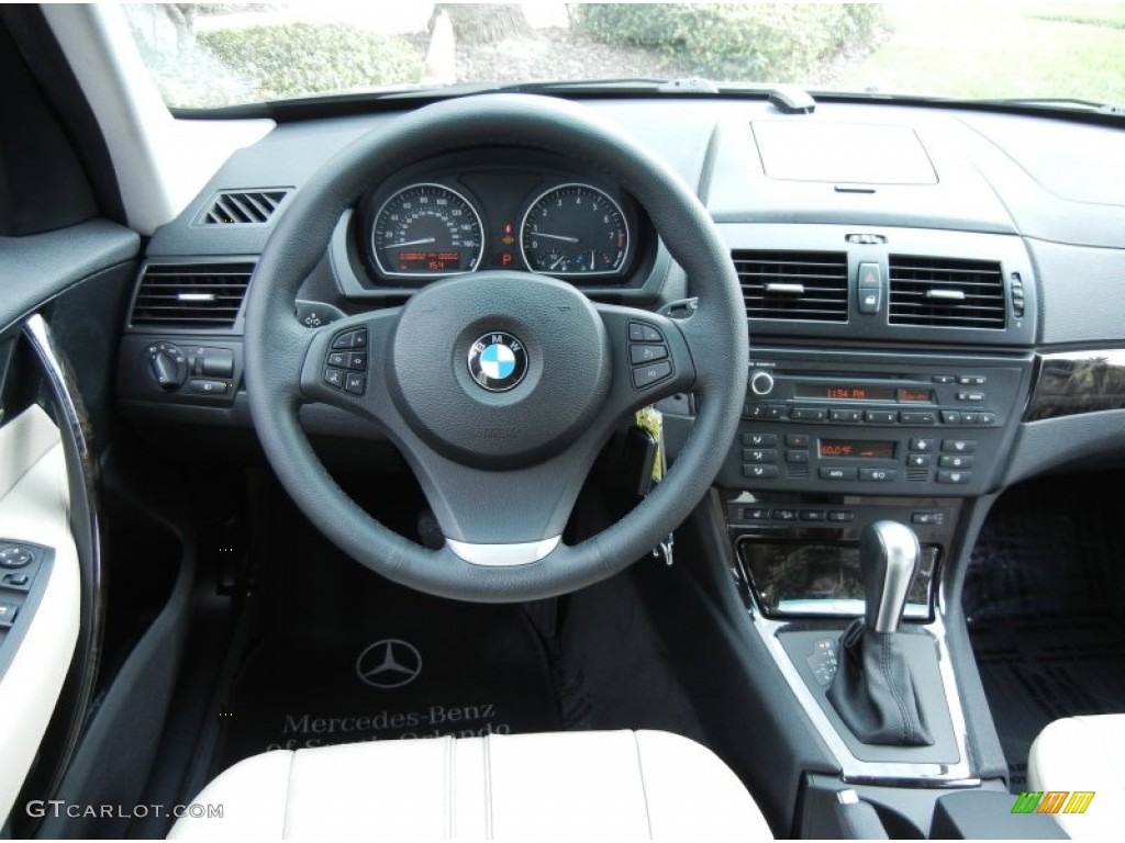 2009 BMW X3 xDrive30i Oyster Nevada Leather Dashboard Photo #77883132