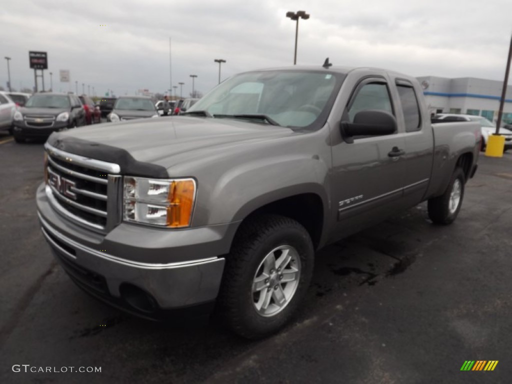 2013 Sierra 1500 SLE Extended Cab 4x4 - Steel Gray Metallic / Light Titanium/Dark Titanium photo #1