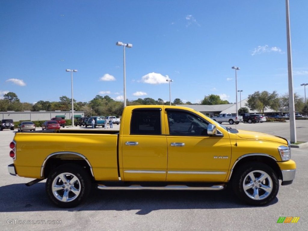 2008 Ram 1500 Big Horn Edition Quad Cab 4x4 - Detonator Yellow / Medium Slate Gray photo #10