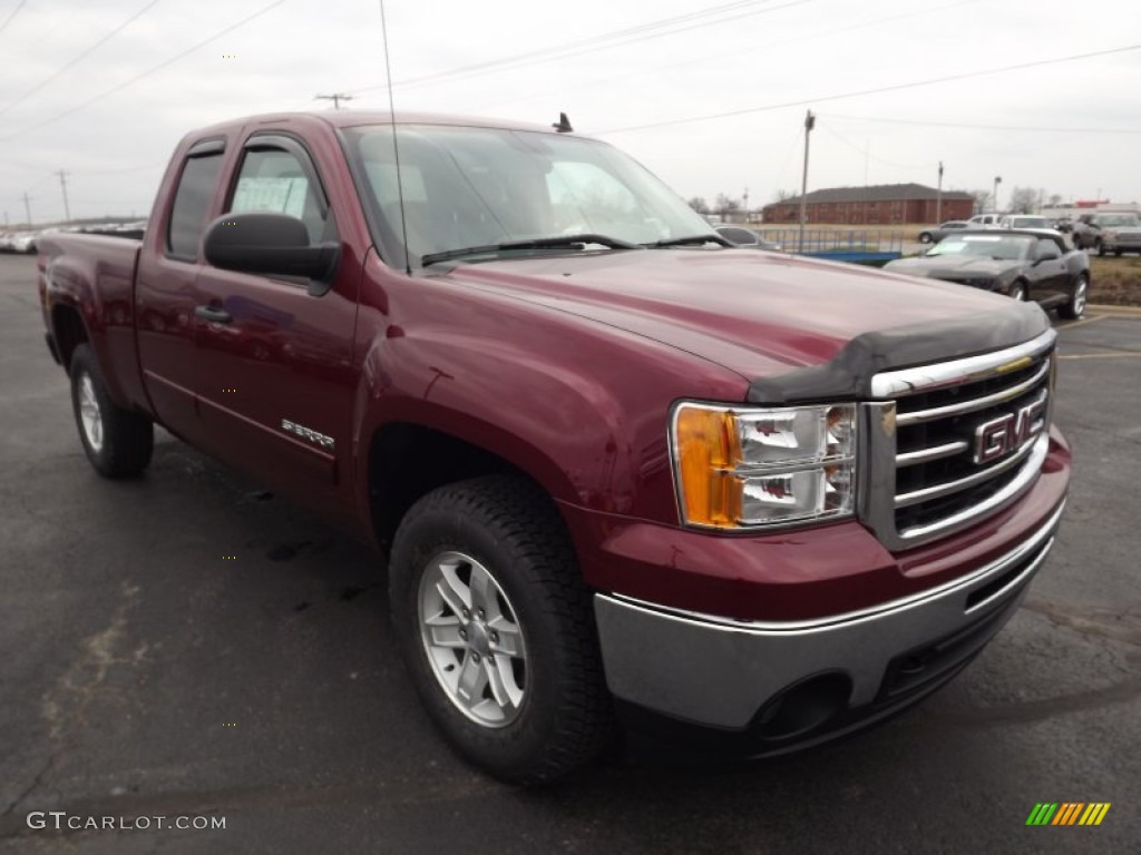 2013 Sierra 1500 SLE Extended Cab 4x4 - Sonoma Red Metallic / Light Titanium/Dark Titanium photo #3