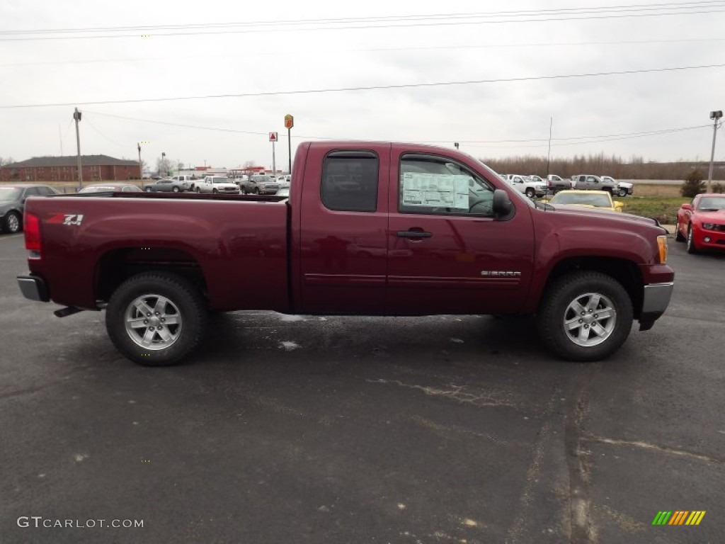 2013 Sierra 1500 SLE Extended Cab 4x4 - Sonoma Red Metallic / Light Titanium/Dark Titanium photo #4
