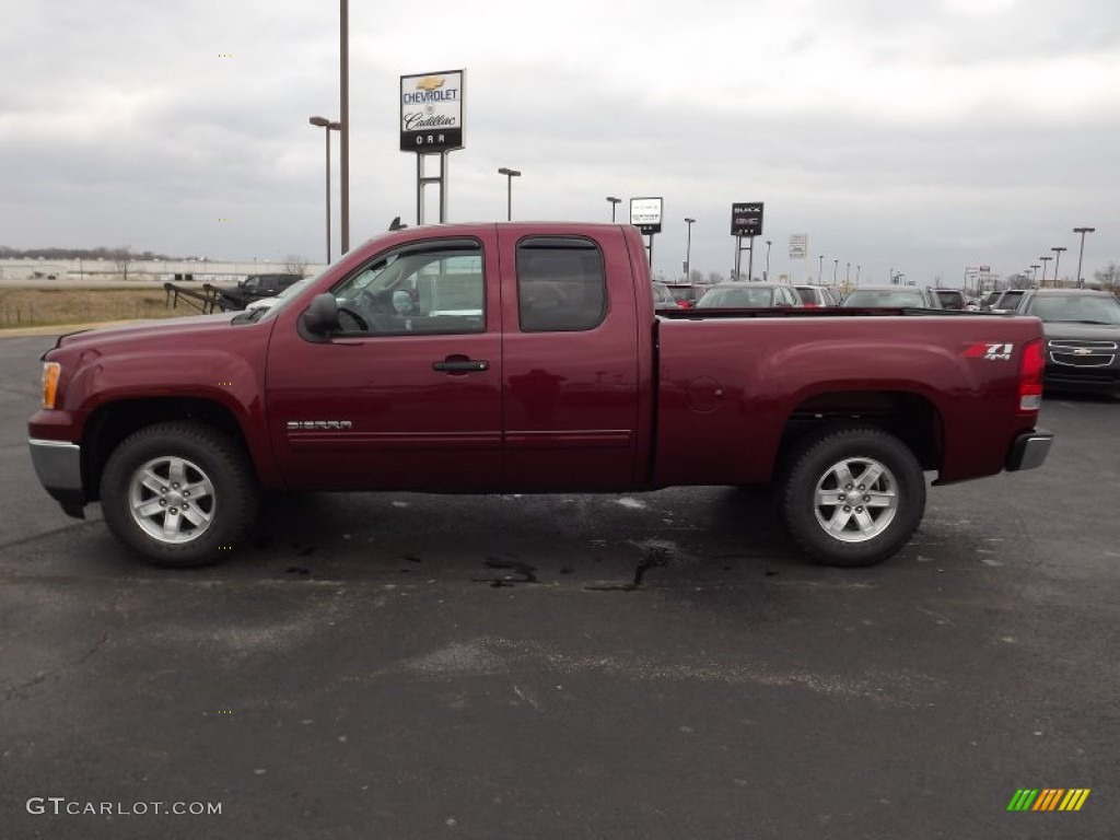 2013 Sierra 1500 SLE Extended Cab 4x4 - Sonoma Red Metallic / Light Titanium/Dark Titanium photo #8