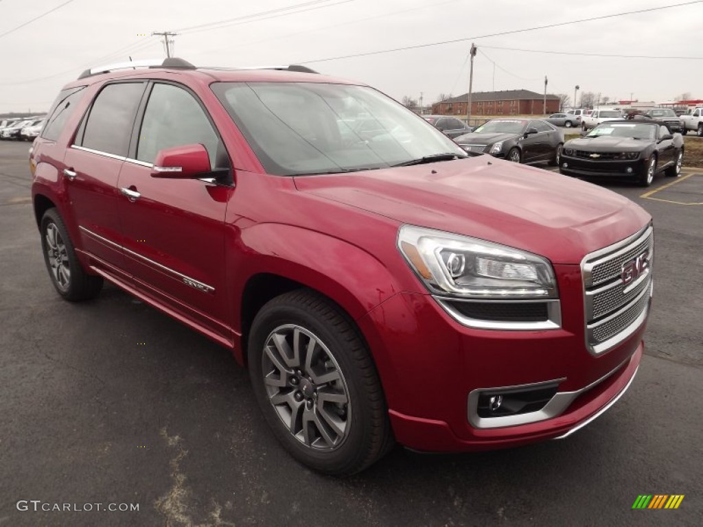 2013 Acadia Denali - Crystal Red Tintcoat / Cocoa Dune photo #3