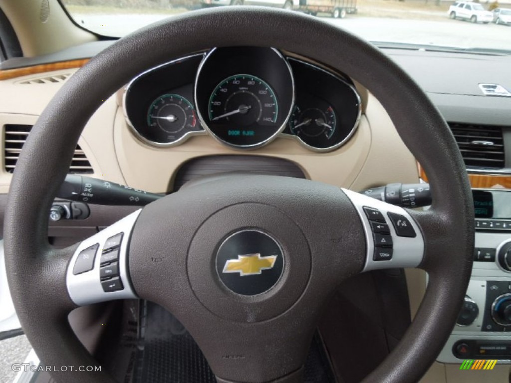 2011 Chevrolet Malibu LT Cocoa/Cashmere Steering Wheel Photo #77887287