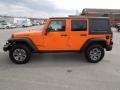 2013 Crush Orange Jeep Wrangler Unlimited Rubicon 4x4  photo #3