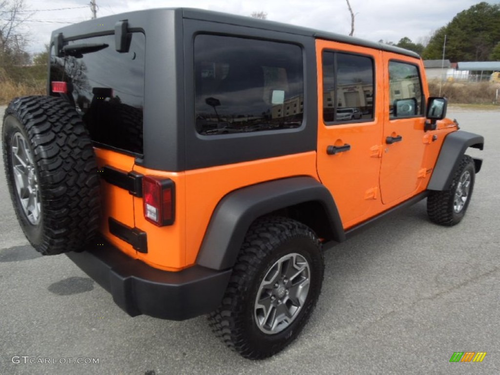 Crush Orange 2013 Jeep Wrangler Unlimited Rubicon 4x4 Exterior Photo #77887524