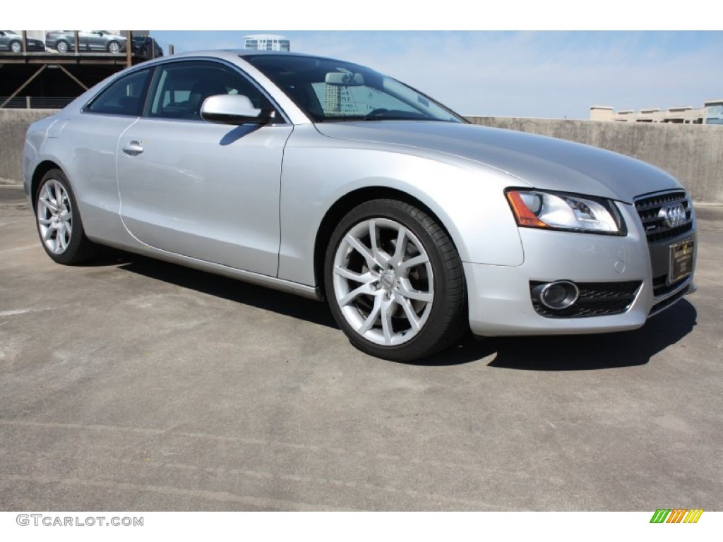 2010 A5 2.0T quattro Coupe - Ice Silver Metallic / Black photo #1