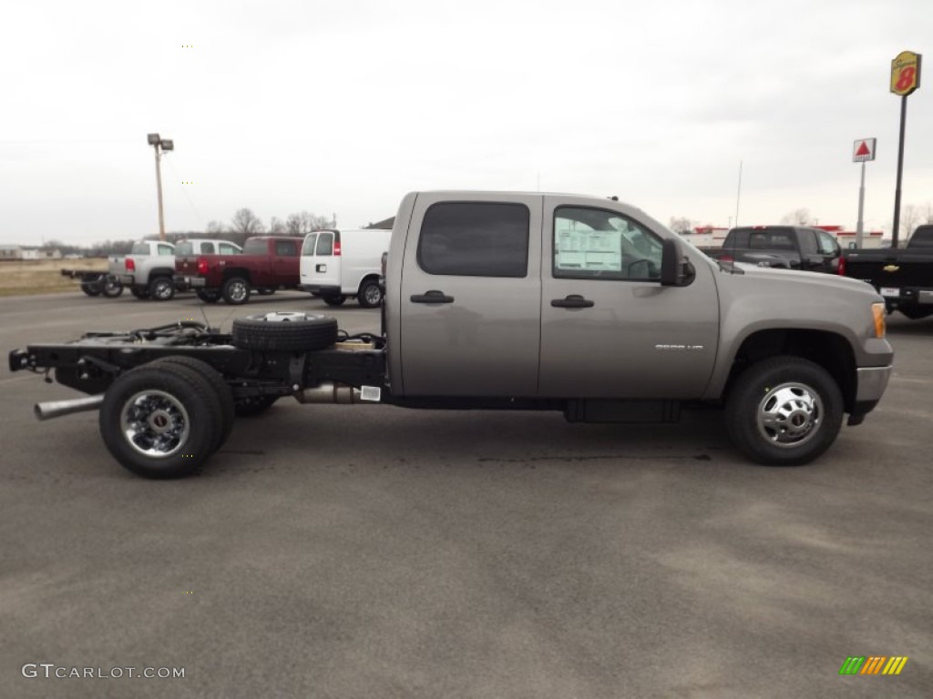 Steel Gray Metallic 2013 GMC Sierra 3500HD SLE Crew Cab 4x4 Dually Chassis Exterior Photo #77887702