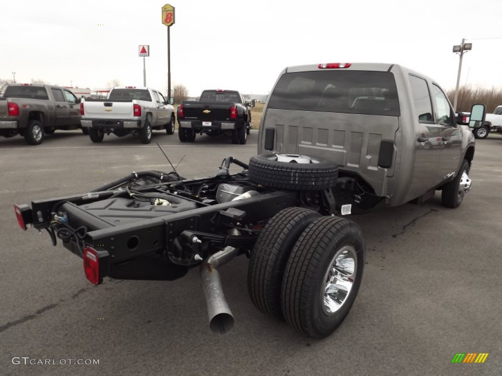 Steel Gray Metallic 2013 GMC Sierra 3500HD SLE Crew Cab 4x4 Dually Chassis Exterior Photo #77887714