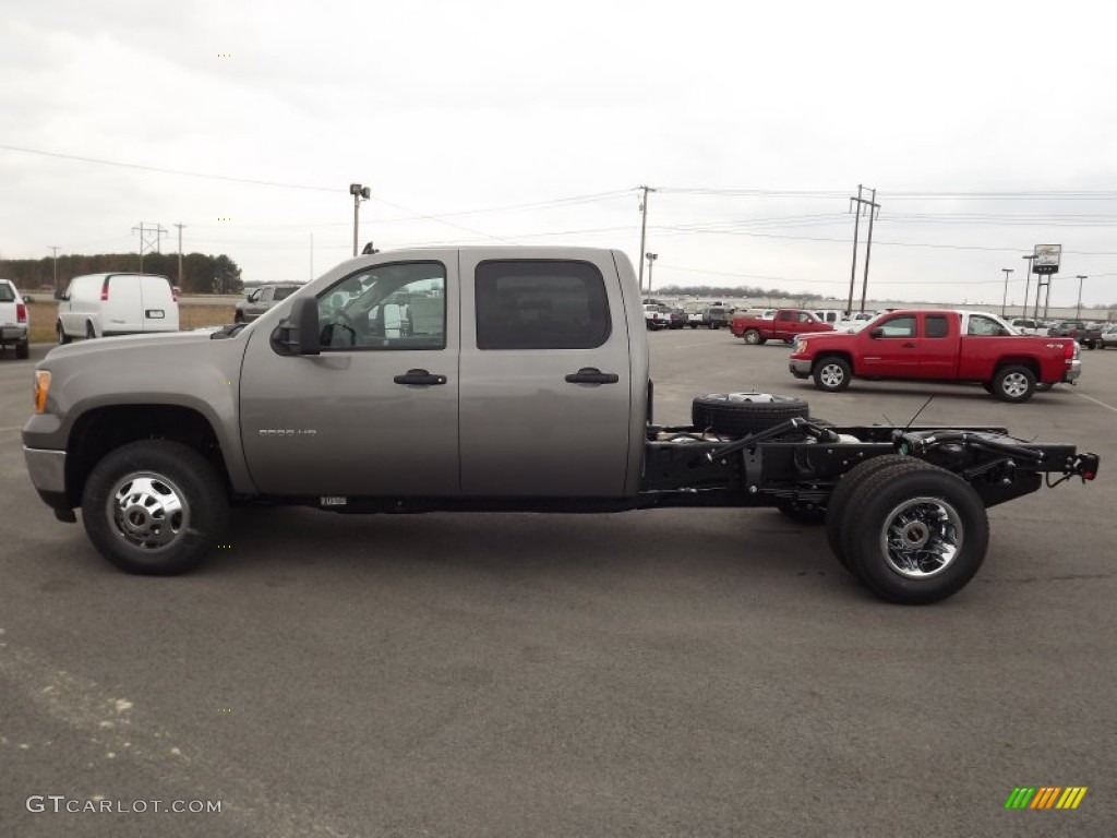 Steel Gray Metallic 2013 GMC Sierra 3500HD SLE Crew Cab 4x4 Dually Chassis Exterior Photo #77887764