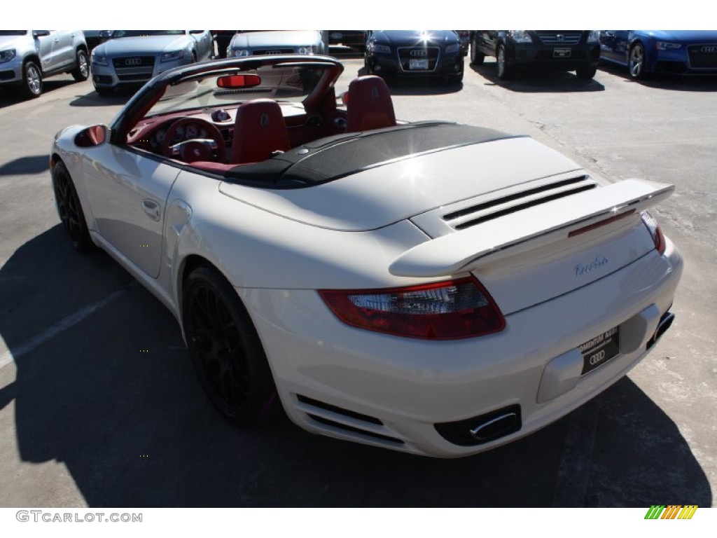 2009 911 Turbo Cabriolet - Cream White / Carrera Red photo #6