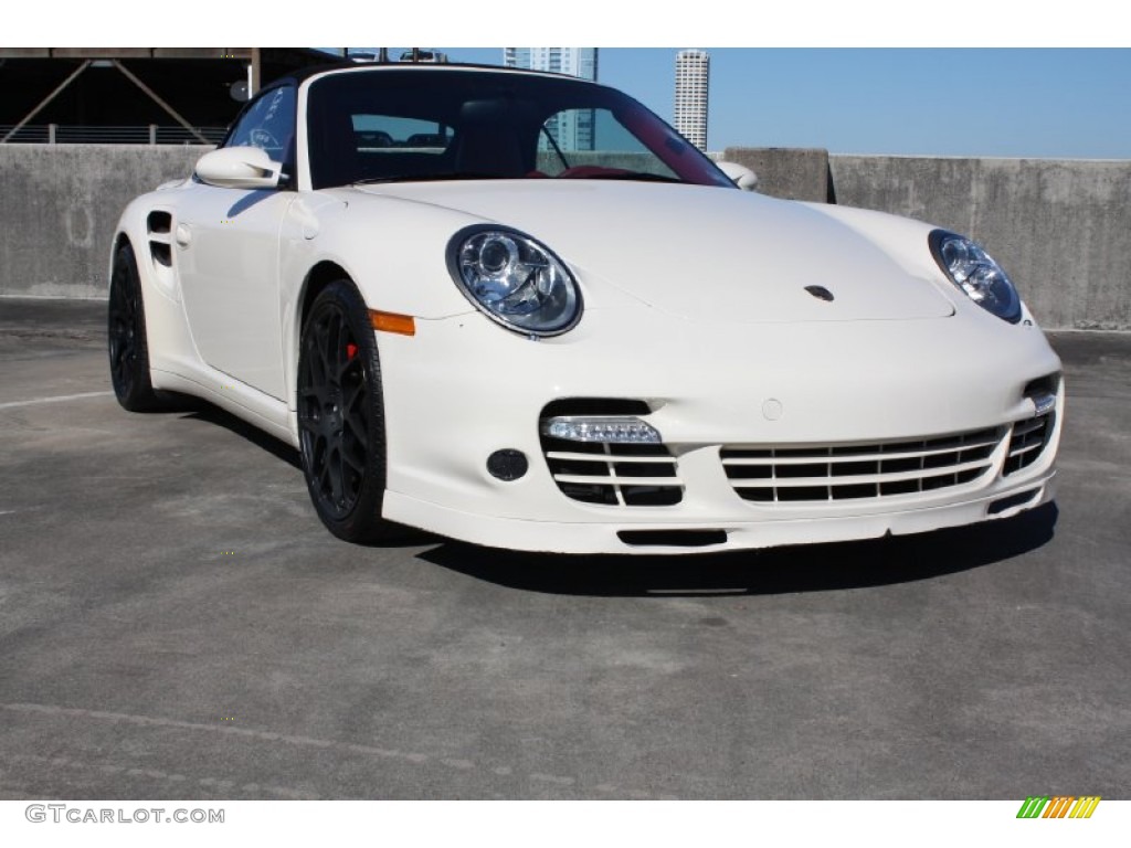 2009 911 Turbo Cabriolet - Cream White / Carrera Red photo #10