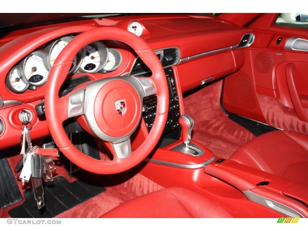 Carrera Red Interior 2009 Porsche 911 Turbo Cabriolet Photo #77888103