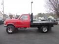 Vermillion Red 1997 Ford F350 XL Regular Cab 4x4 Stake Truck Exterior