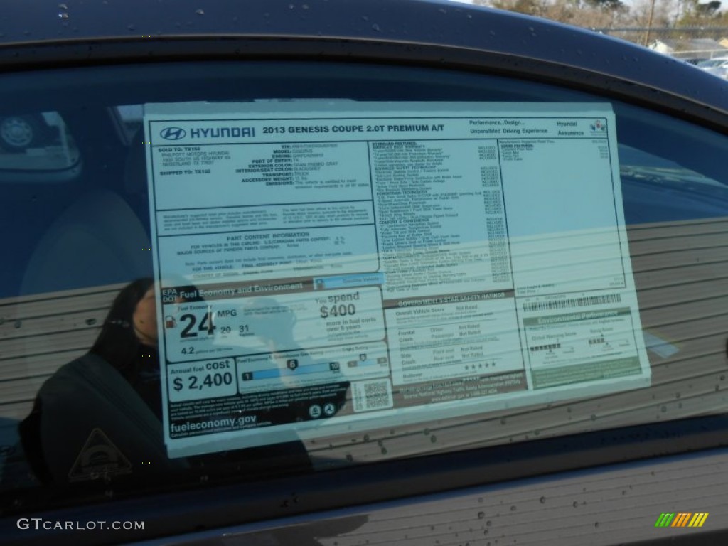 2013 Hyundai Genesis Coupe 2.0T Premium Window Sticker Photos