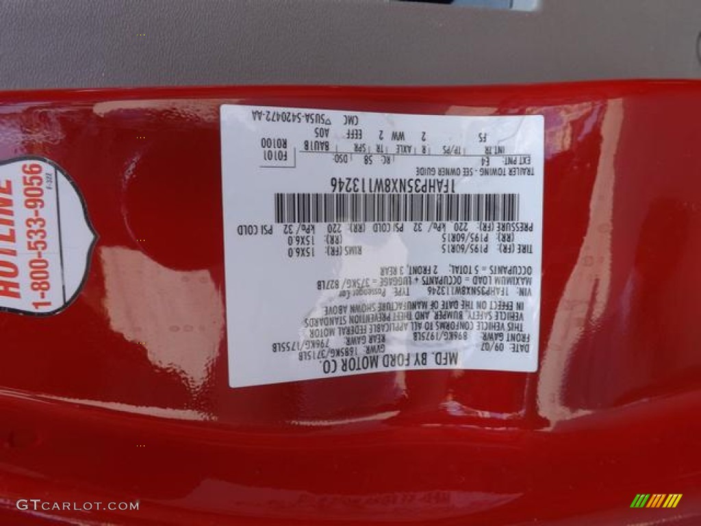 2008 Focus SE Sedan - Vermillion Red / Medium Stone photo #30