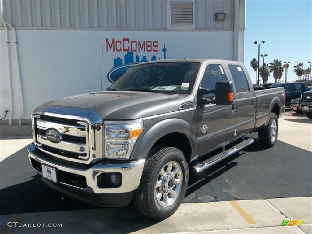 2013 F350 Super Duty Lariat Crew Cab 4x4 - Sterling Gray Metallic / Black photo #2