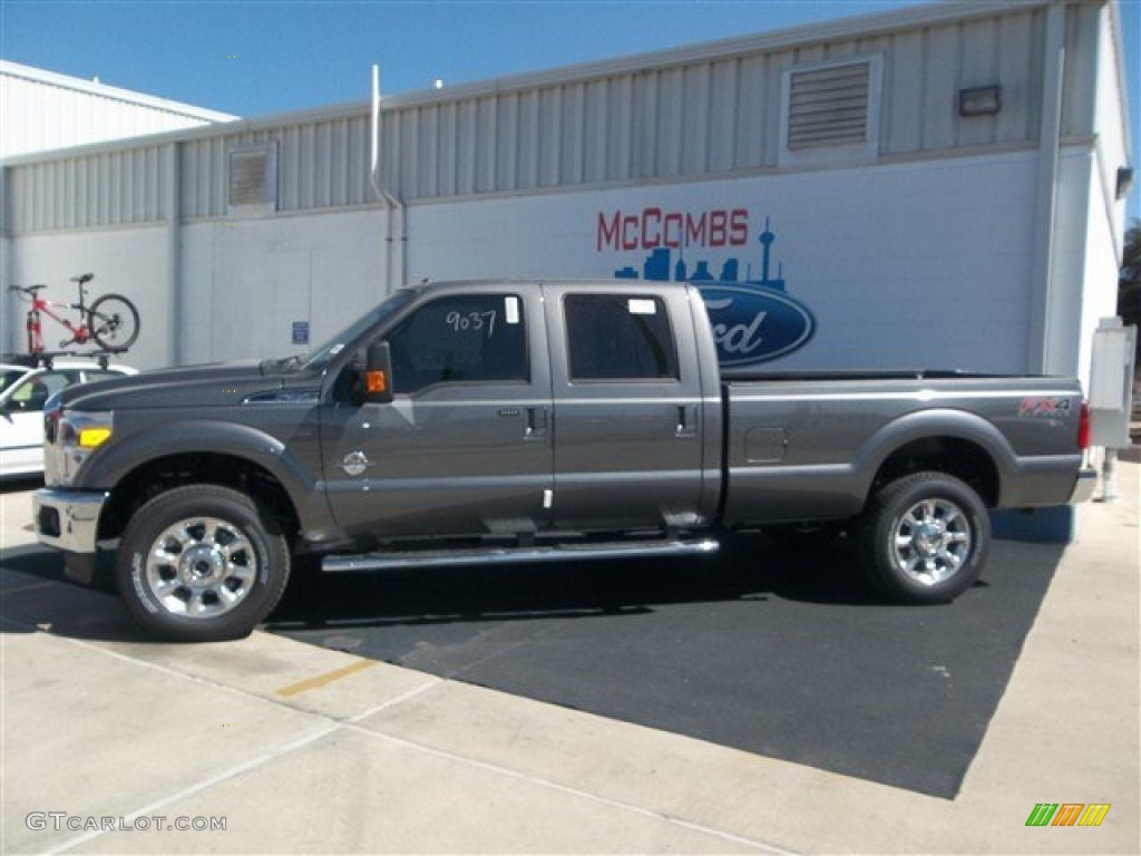 2013 F350 Super Duty Lariat Crew Cab 4x4 - Sterling Gray Metallic / Black photo #3
