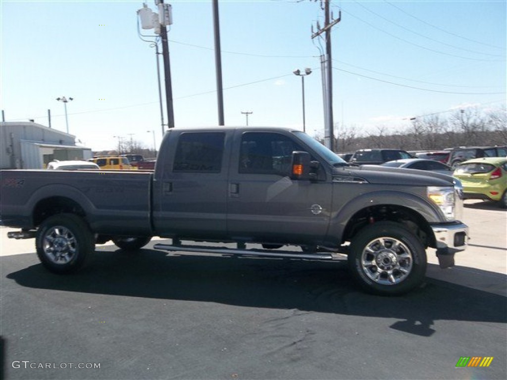 2013 F350 Super Duty Lariat Crew Cab 4x4 - Sterling Gray Metallic / Black photo #15