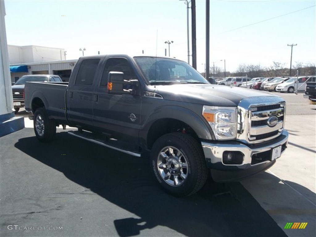2013 F350 Super Duty Lariat Crew Cab 4x4 - Sterling Gray Metallic / Black photo #16