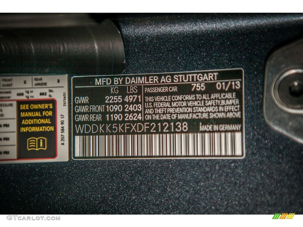 2013 Mercedes-Benz E 350 Cabriolet Color Code Photos