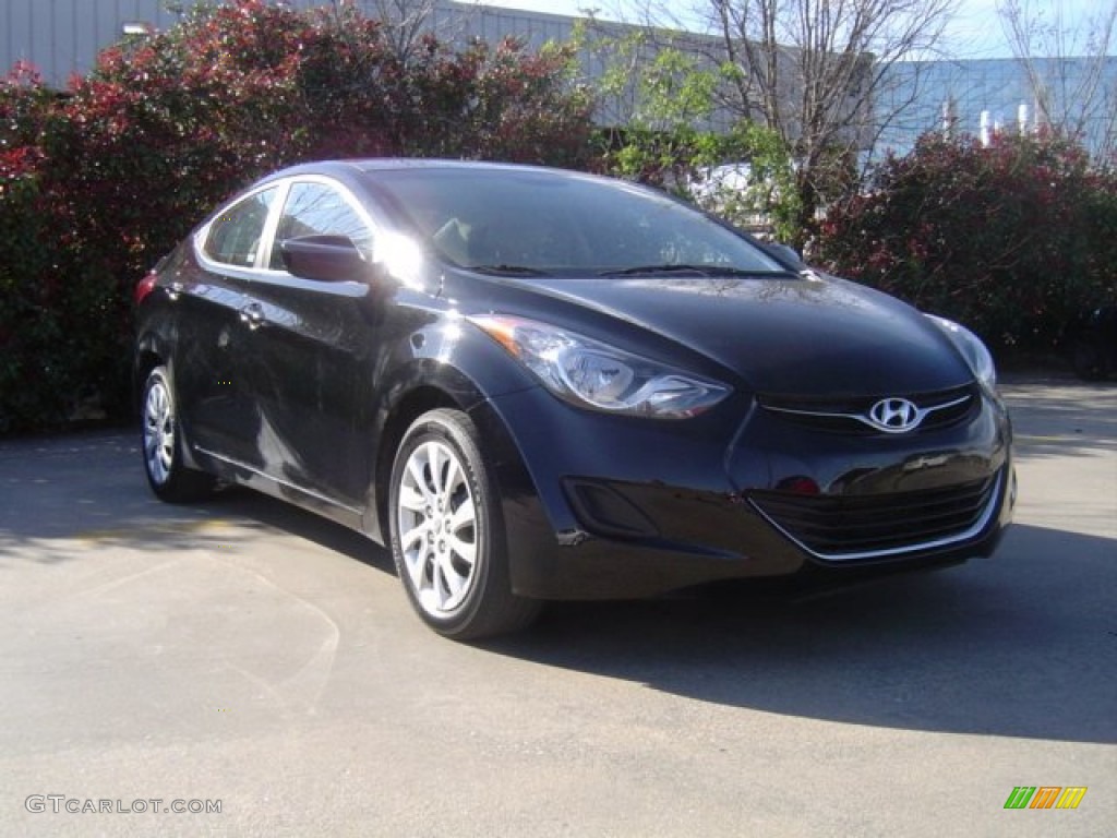 2012 Elantra GLS - Midnight Black / Beige photo #1