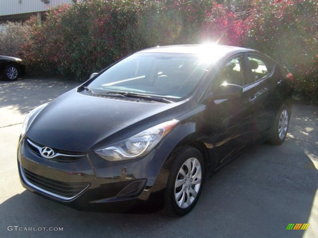 2012 Elantra GLS - Midnight Black / Beige photo #3