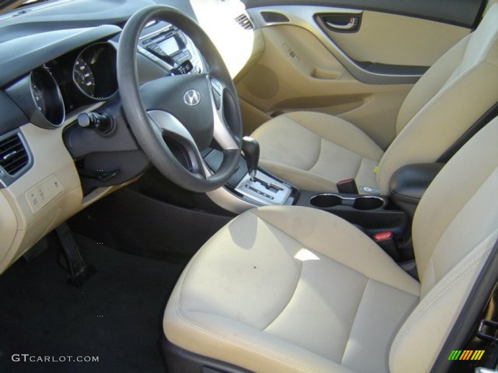 2012 Elantra GLS - Midnight Black / Beige photo #4