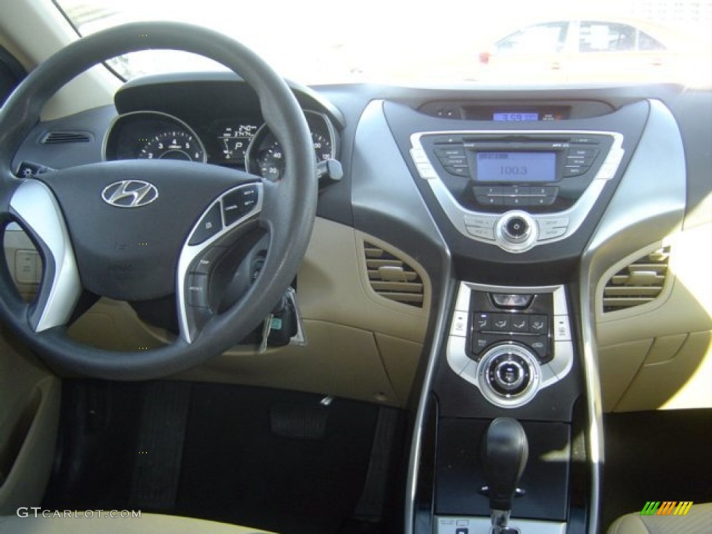 2012 Elantra GLS - Midnight Black / Beige photo #6