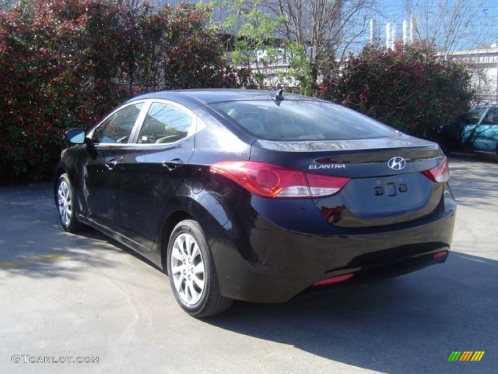 2012 Elantra GLS - Midnight Black / Beige photo #9