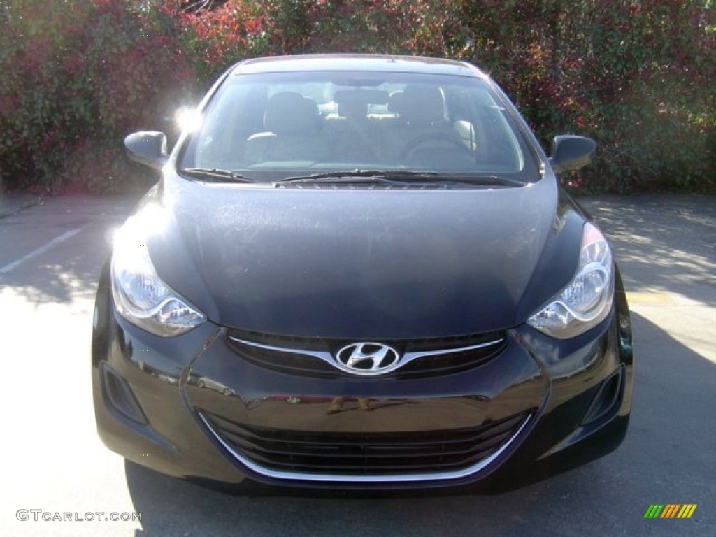 2012 Elantra GLS - Midnight Black / Beige photo #10