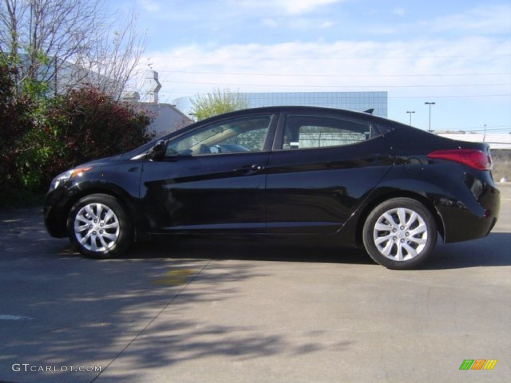 2012 Elantra GLS - Midnight Black / Beige photo #12