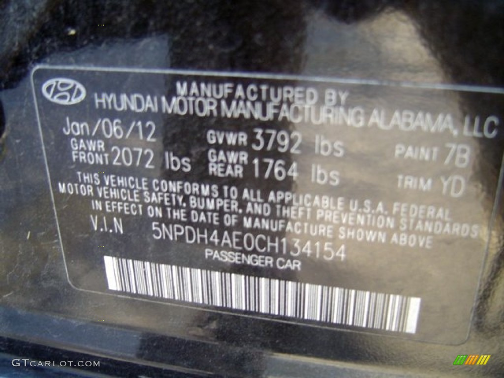 2012 Elantra GLS - Midnight Black / Beige photo #13