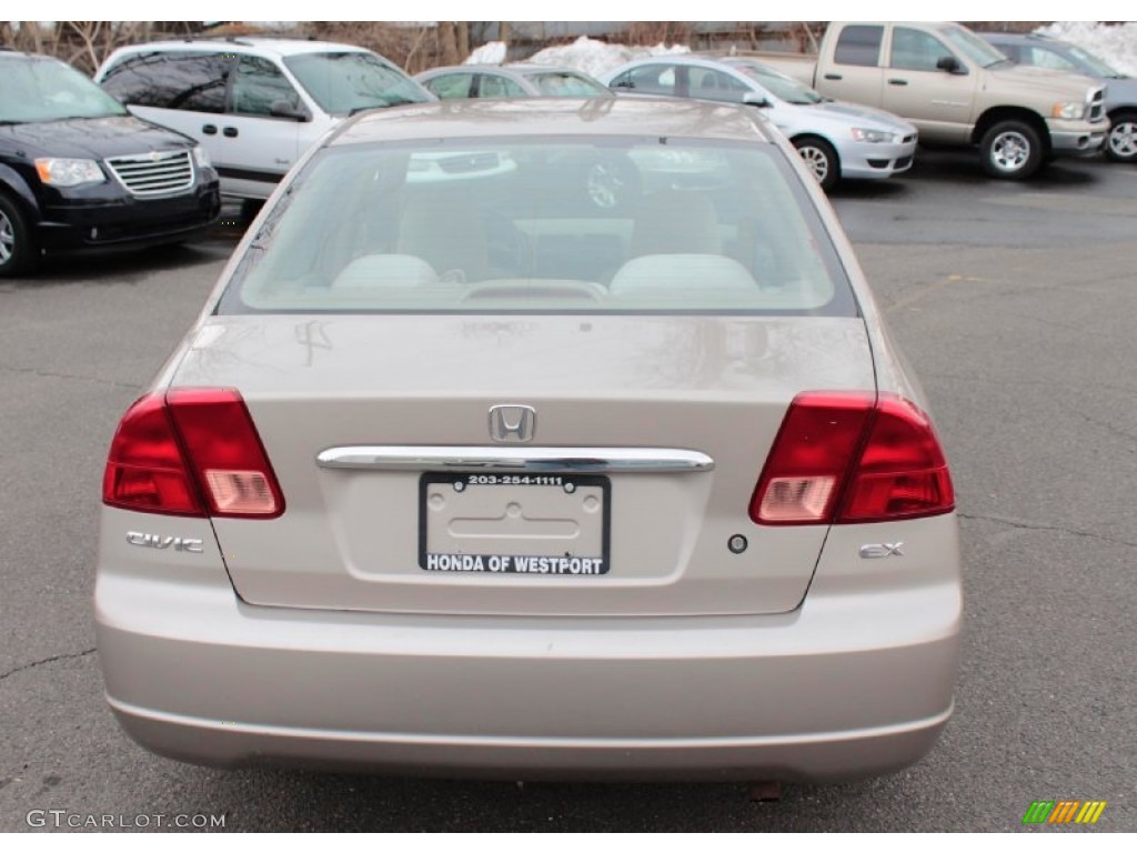 2002 Civic EX Sedan - Titanium Metallic / Beige photo #7