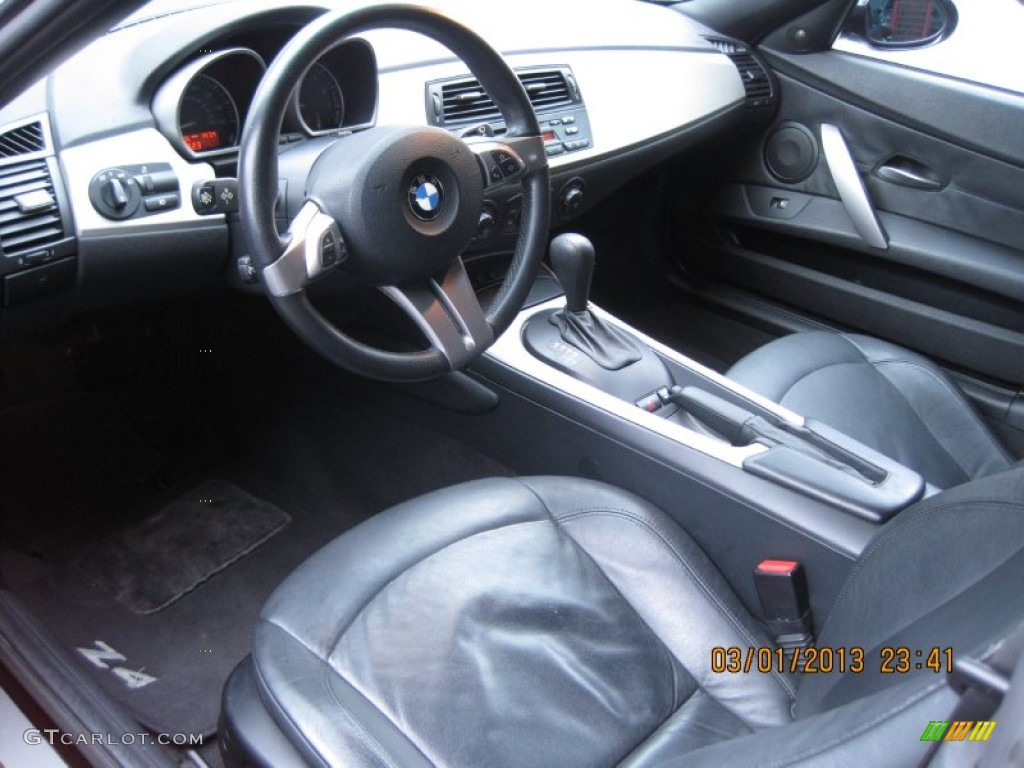Black Interior 2005 BMW Z4 2.5i Roadster Photo #77901544