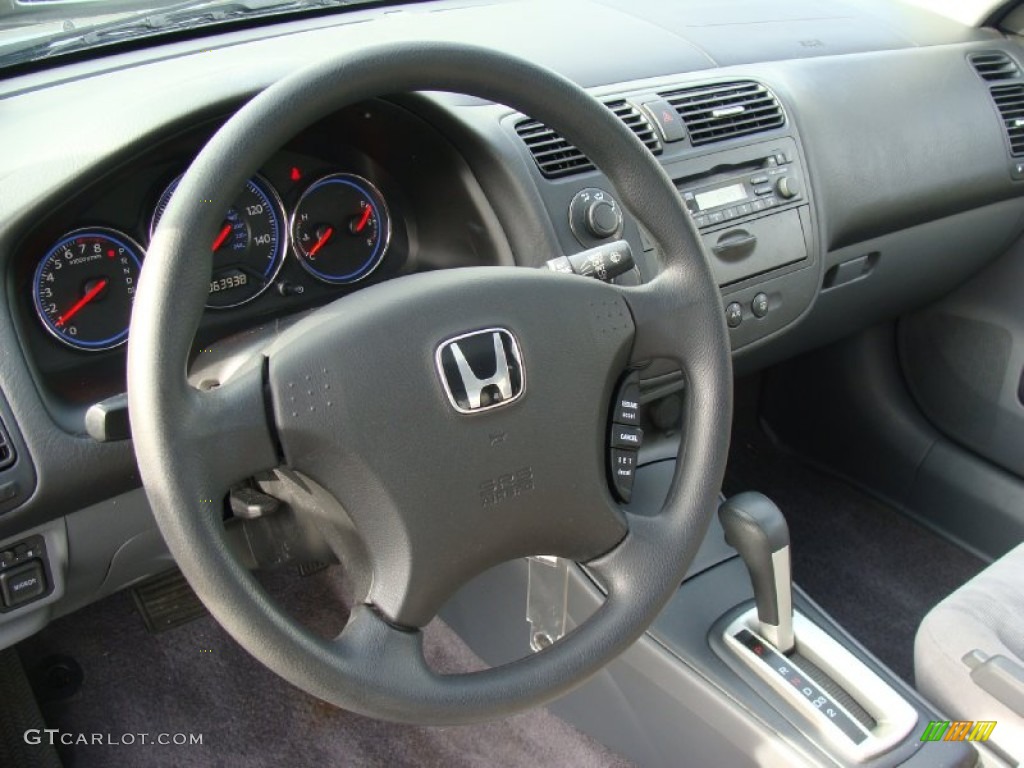 2005 Honda Civic EX Sedan Gray Steering Wheel Photo #77903917