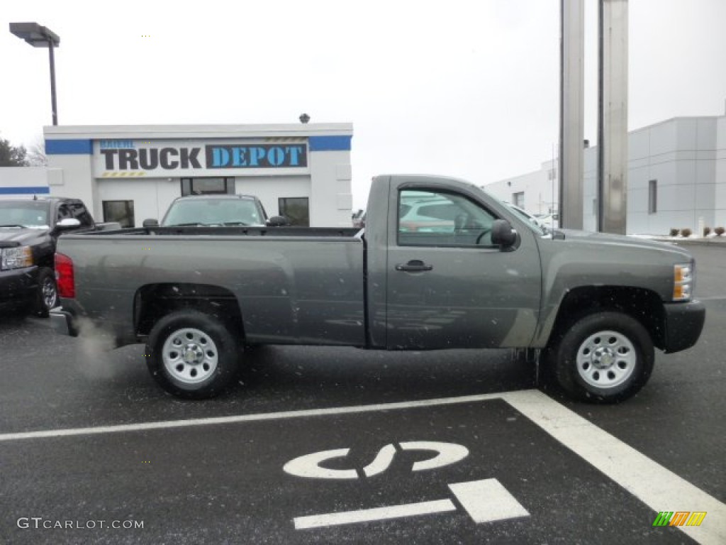 2011 Silverado 1500 Regular Cab 4x4 - Steel Green Metallic / Dark Titanium photo #7